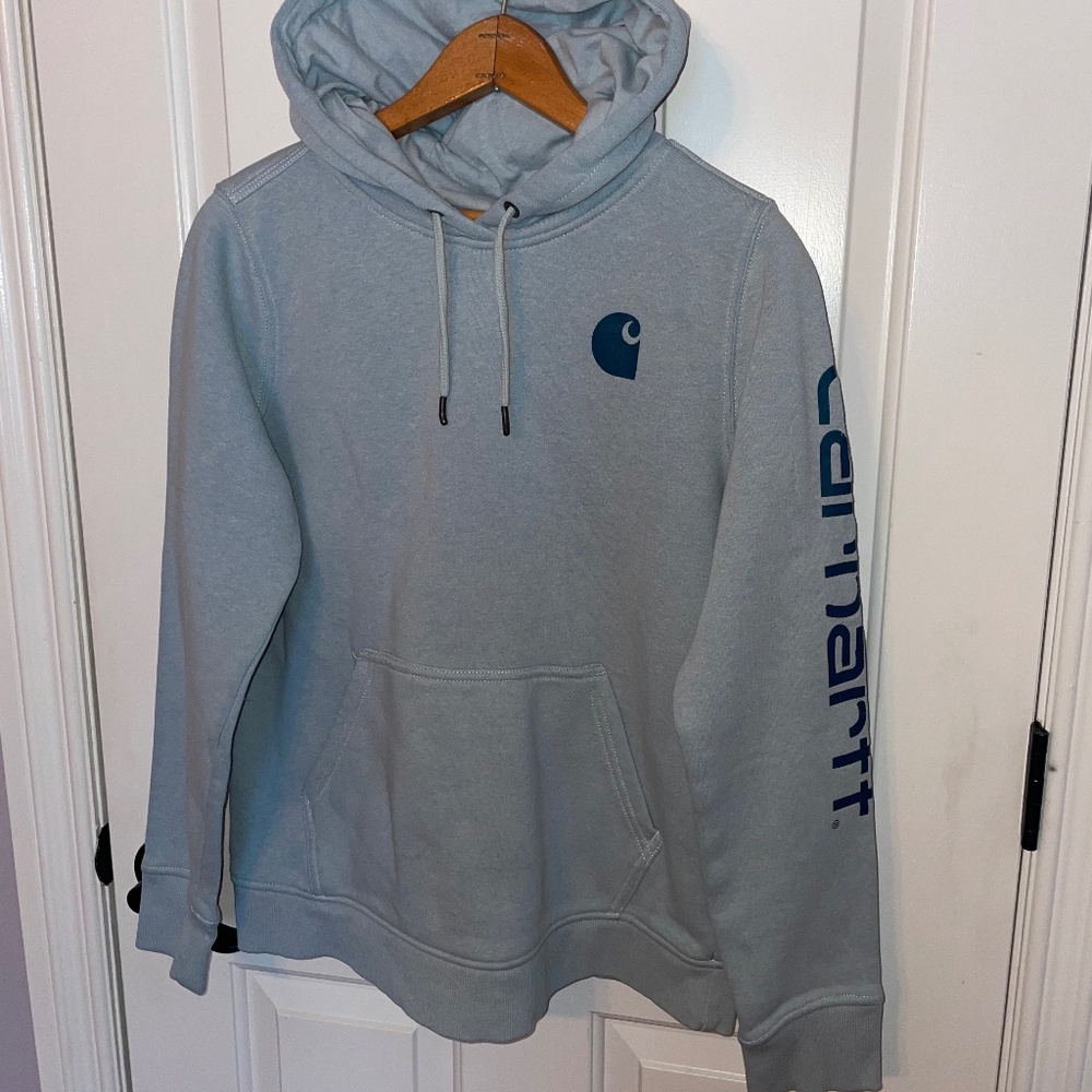 Carhartt Women’s Hoodie – Soft Blue Heather – Size Medium – Relaxed Fit